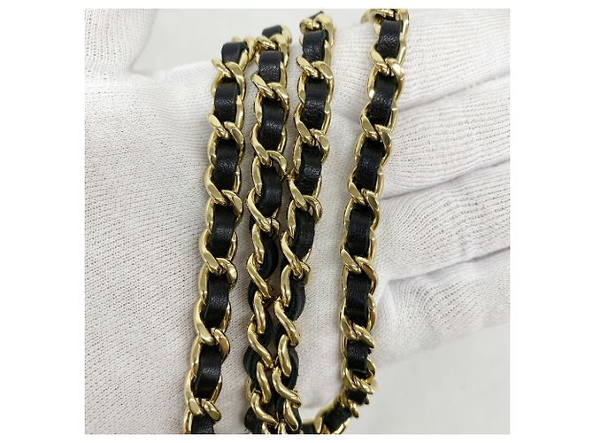 Portafoglio a spalla con catena Chanel Matelassé in pelle d'agnello nera Nero - vista 8