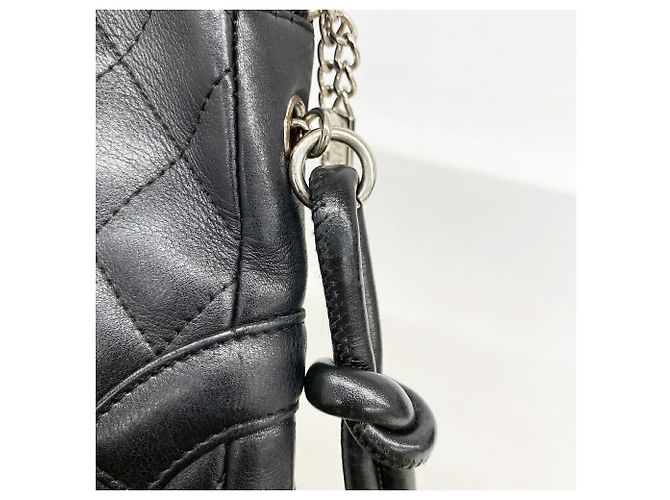 Borsa a tracolla Chanel Cambon in pelle d'agnello Nero - vista 8