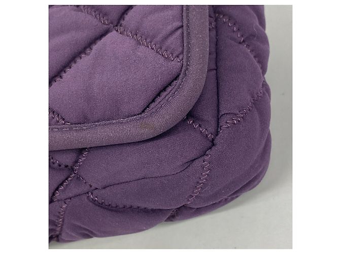 Bolsa de ombro Chanel em nylon acolchoado bubble roxo - vista 6