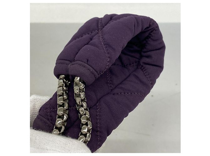 Bolsa de ombro Chanel em nylon acolchoado bubble roxo - vista 8