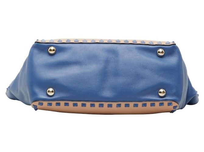 Bolso Tote Valentino Rockstud Azul Beige - vista 3