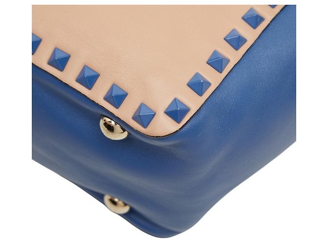 Bolso Tote Valentino Rockstud Azul Beige - vista 4