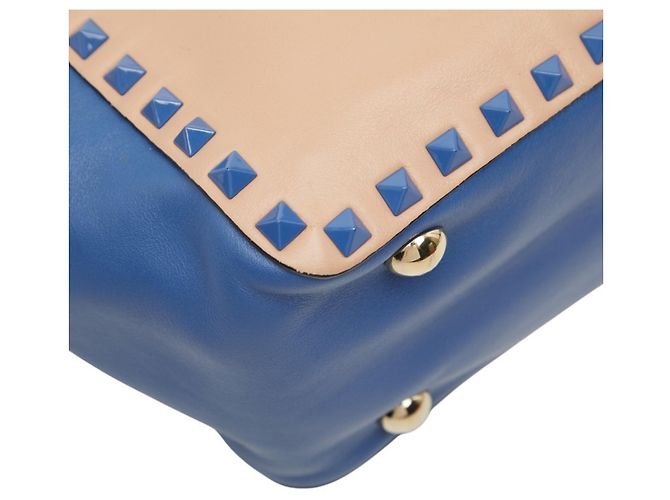 Bolso Tote Valentino Rockstud Azul Beige - vista 5