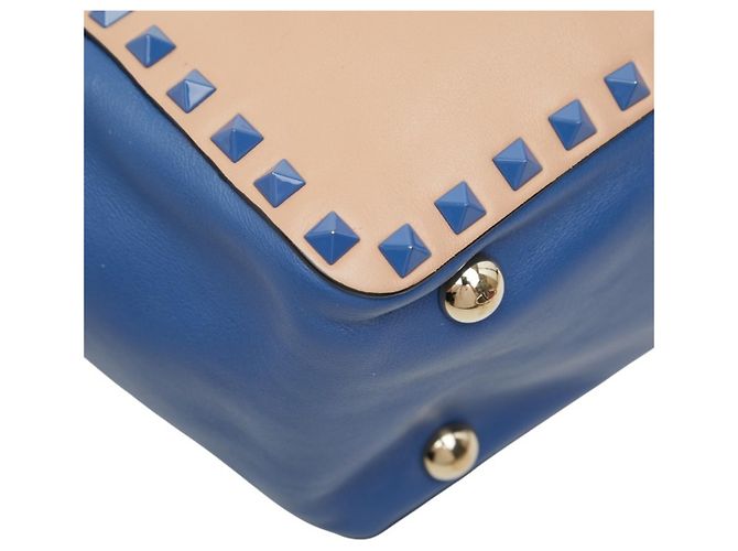 Bolso Tote Valentino Rockstud Azul Beige - vista 7