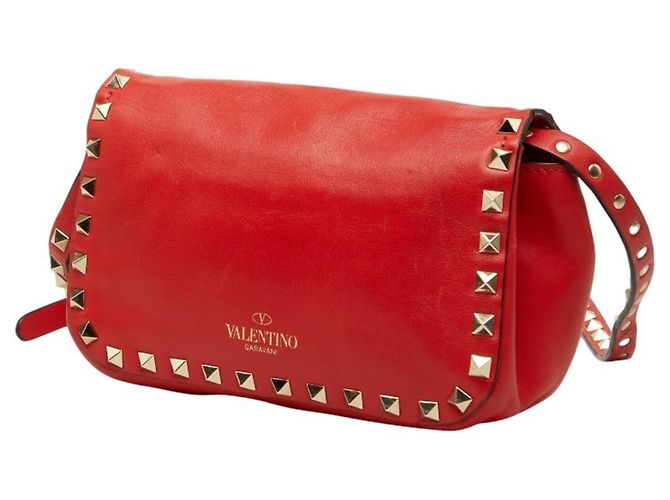 Borsa a tracolla Valentino Rockstud Rosso - vista 2