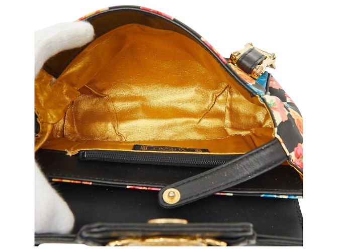 Borsa a tracolla Versace Flower Floral Nero Multicolore - vista 6