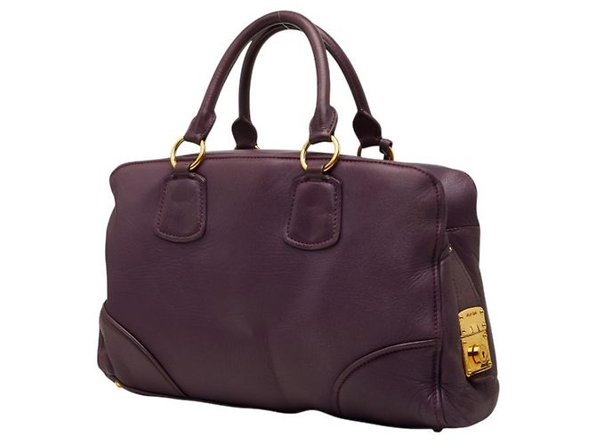 Borsa Miu Miu Boston Bag in viola Porpora - vista 2