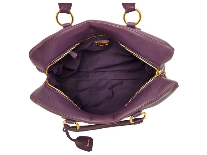 Borsa Miu Miu Boston Bag in viola Porpora - vista 8