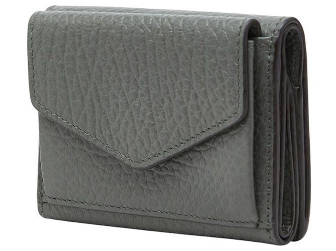 Maison Martin Margiela Cartera tri-fold de cuero gris Maison Margiela Castaño - vista 2