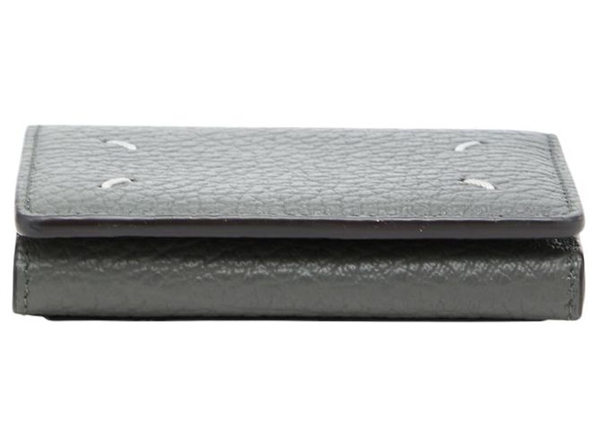 Maison Martin Margiela Cartera tri-fold de cuero gris Maison Margiela Castaño - vista 3
