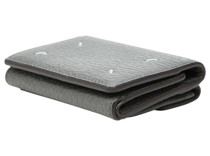 Maison Martin Margiela Cartera tri-fold de cuero gris Maison Margiela Castaño - vista 4