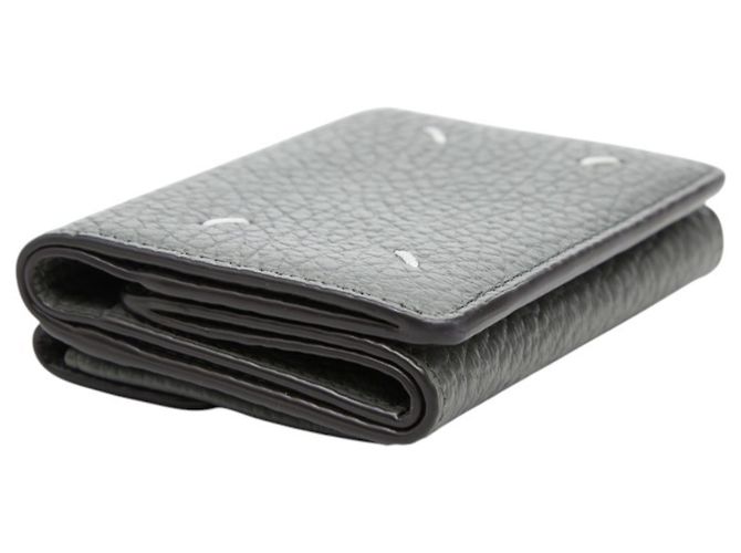 Maison Martin Margiela Cartera tri-fold de cuero gris Maison Margiela Castaño - vista 5