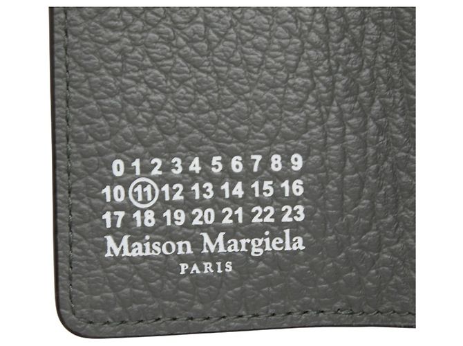 Maison Martin Margiela Cartera tri-fold de cuero gris Maison Margiela Castaño - vista 8