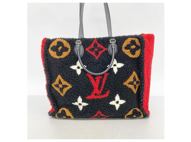 Louis Vuitton Monogram Teddy OnTheGo GM Tote Bag Schwarz Rot - Ansicht 10