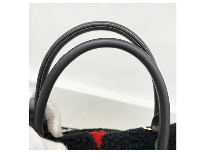 Louis Vuitton Monogram Teddy OnTheGo GM Tote Bag Schwarz Rot - Ansicht 9