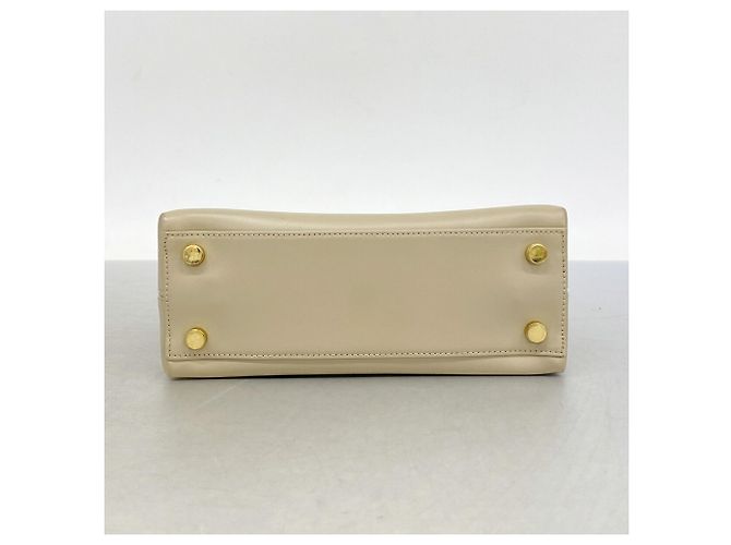 Borsa in pelle Gancini Salvatore Ferragamo Beige - vista 3