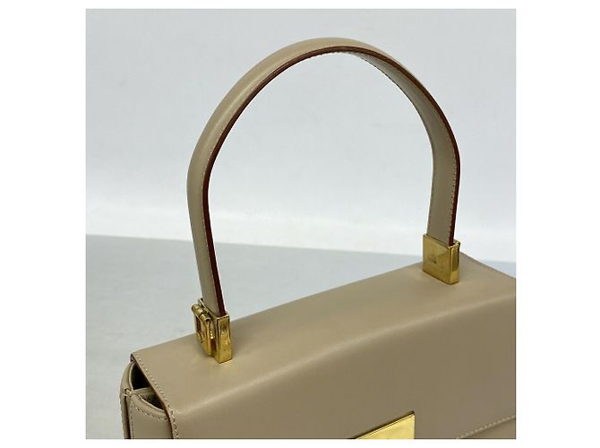 Borsa in pelle Gancini Salvatore Ferragamo Beige - vista 9