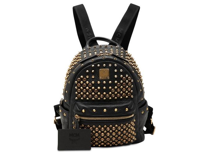 MCM Visetos Studded Backpack Black - view 7