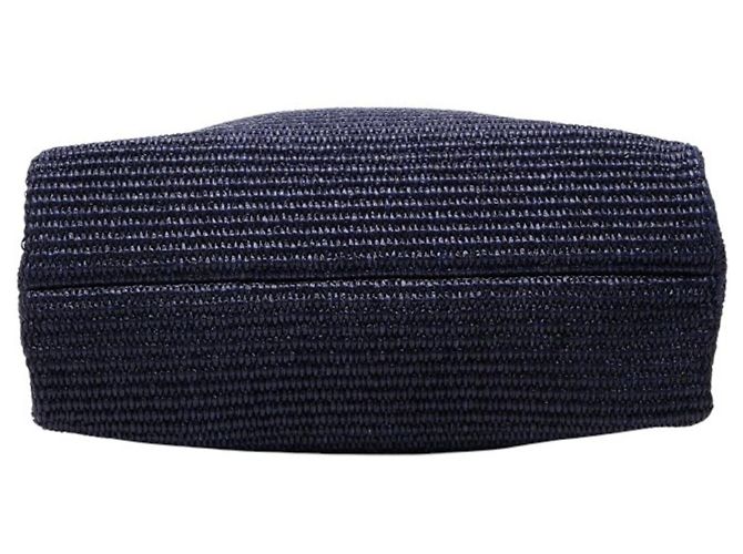 Picca borsa a mano Marni effetto rafia Crudo Blu navy - vista 3