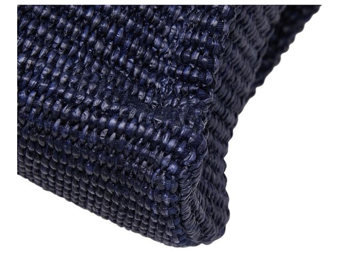 Picca borsa a mano Marni effetto rafia Crudo Blu navy - vista 5