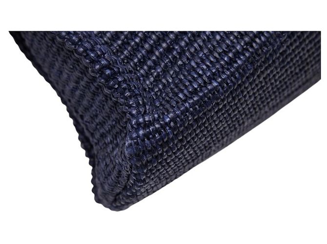 Picca borsa a mano Marni effetto rafia Crudo Blu navy - vista 6