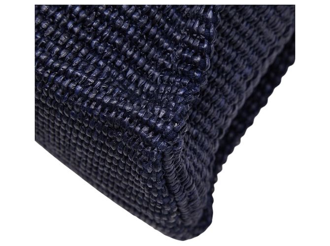 Picca borsa a mano Marni effetto rafia Crudo Blu navy - vista 7