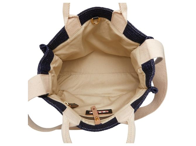 Picca borsa a mano Marni effetto rafia Crudo Blu navy - vista 9