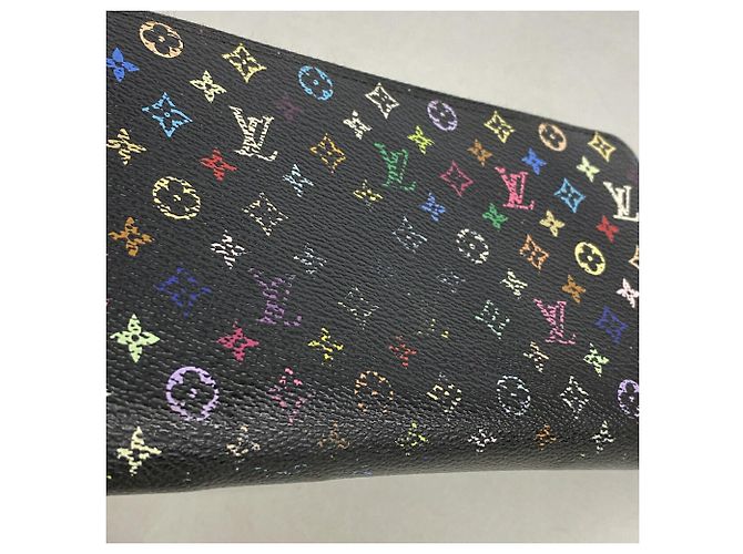 Louis Vuitton Monogram Multicolor Zippy Wallet Black Red - view 8