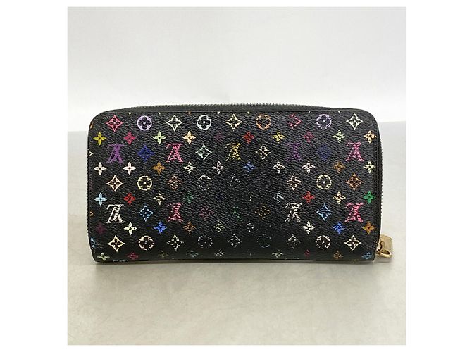 Louis Vuitton Monogram Multicolor Zippy Wallet Black Red - view 9