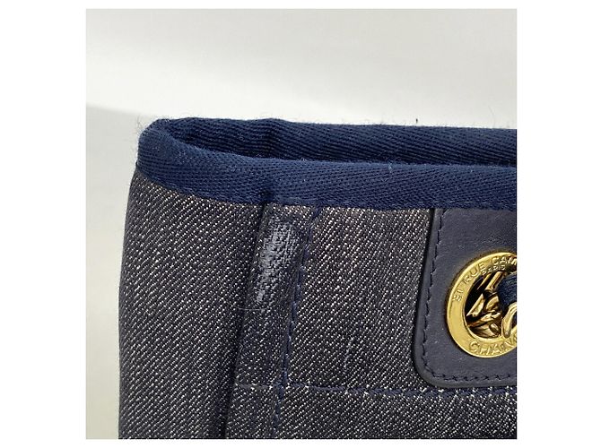 Chanel Deauville Shopper mit Kette Marineblau - Ansicht 7