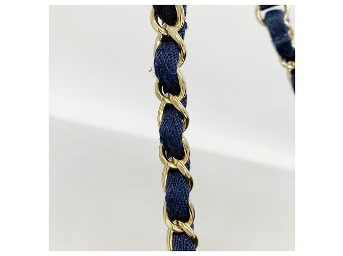 Chanel Deauville Shopper mit Kette Marineblau - Ansicht 9