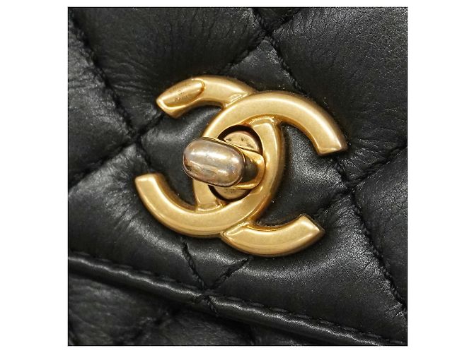 Borsa Chanel in pelle d'agnello nera Nero - vista 10