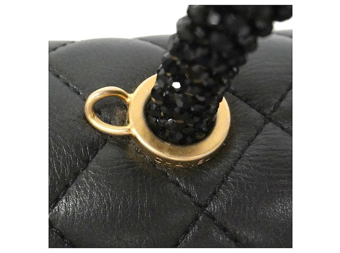 Borsa Chanel in pelle d'agnello nera Nero - vista 7