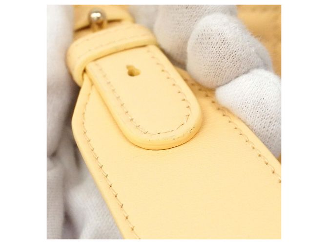 Borsa a mano Christian Dior Cannage Lady in pelle Giallo - vista 7