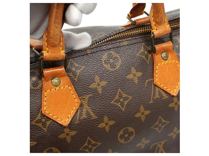 Bolso Louis Vuitton Monogram Speedy 30 Castaño - vista 10