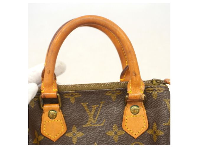 Bolso de mano Louis Vuitton Monogram Mini Speedy Castaño - vista 11