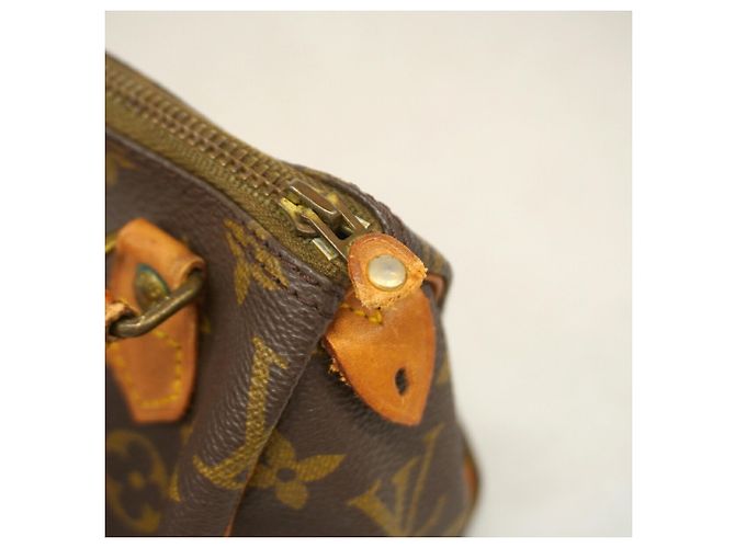 Bolso de mano Louis Vuitton Monogram Mini Speedy Castaño - vista 7