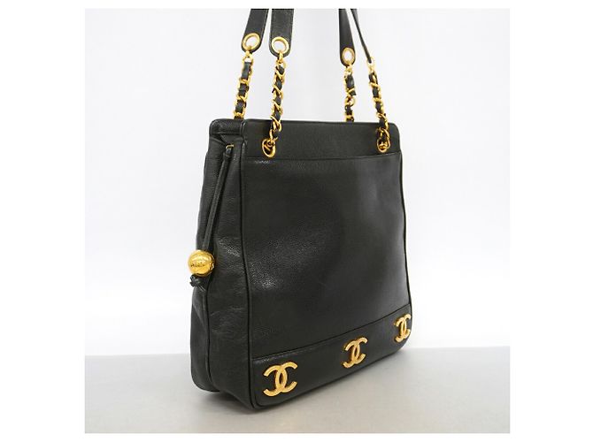 Chanel Triple Coco Chain Tote Bag Schwarz - Ansicht 2