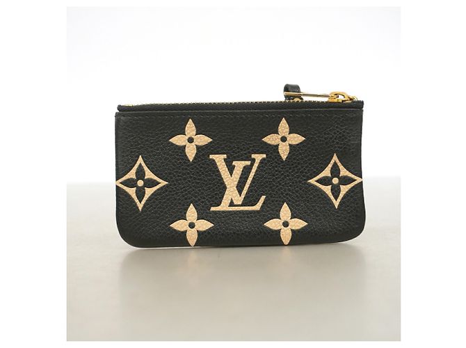 Louis Vuitton Monogram Empreinte Bicolor Pochette Clé Coin Case Nero Beige - vista 11