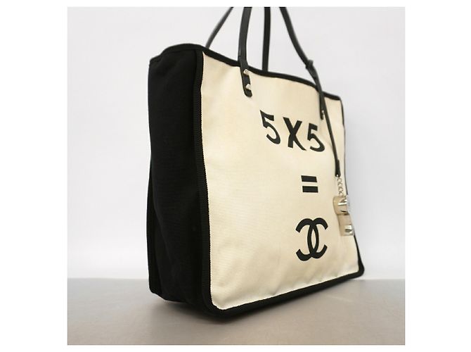 Borsa Tote Chanel Lemon Nero Bianco - vista 2