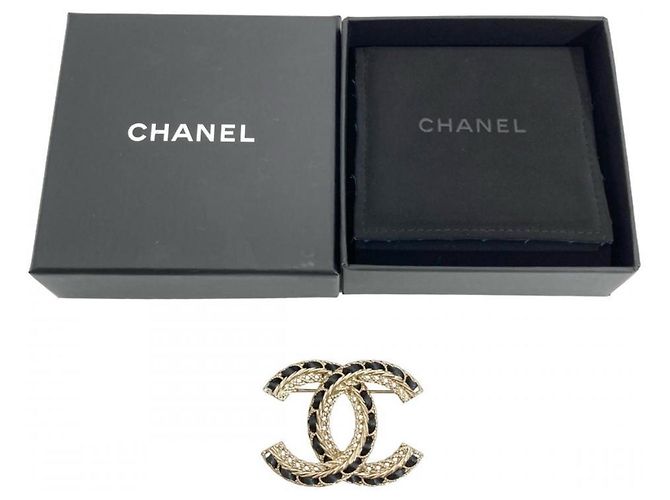 Broche de cadena Chanel Coco Mark Negro - vista 10