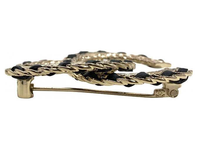 Broche de cadena Chanel Coco Mark Negro - vista 4