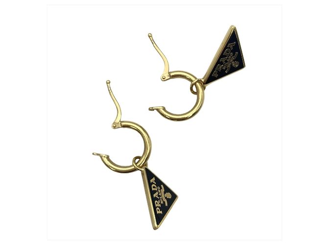 Pendientes de aro Prada Triangle Negro - vista 4