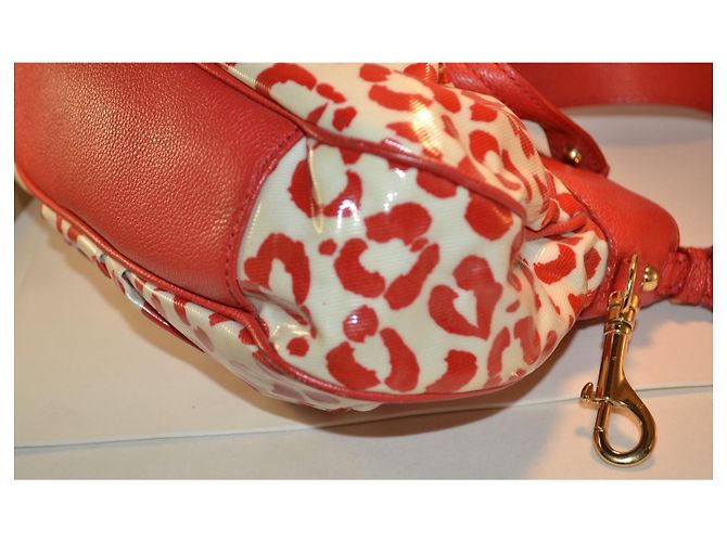 Borsa a mano Moschino Jeans stampa leopardata Bianco Rosso - vista 6