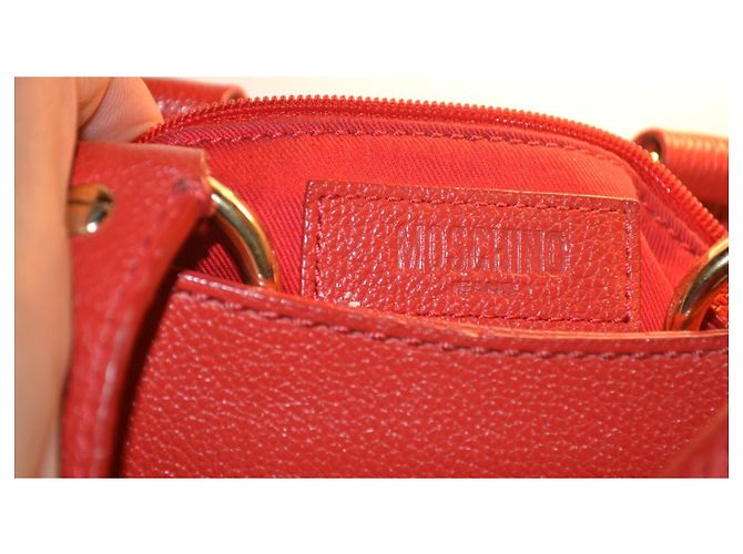 Borsa a mano Moschino Jeans stampa leopardata Bianco Rosso - vista 9