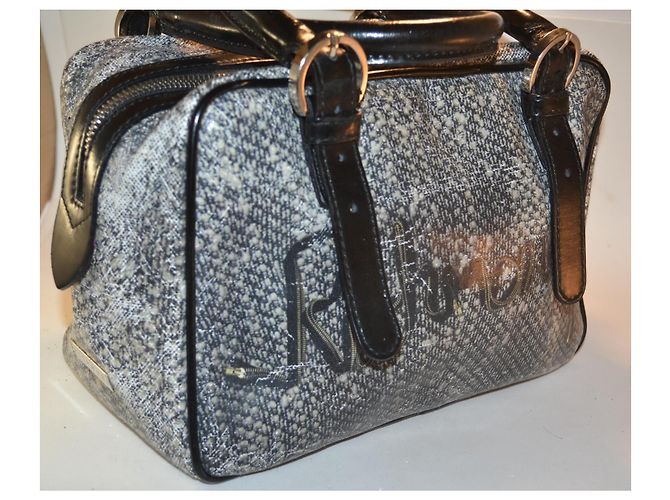 John Richmond Borsa a mano Richmond in ecopelle Nero Bianco Grigio - vista 5