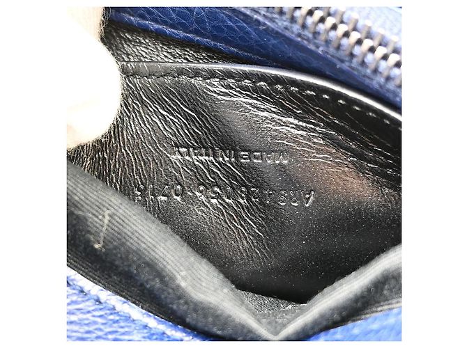 Autre Marque Saint Laurent Classic Monogram College Matelasse Chevron Leather Mini Blu - vista 5