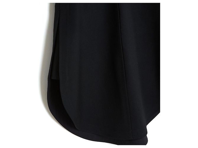 Céline Gonna Midi in Lana Nera Phoebe Philo Nero - vista 3
