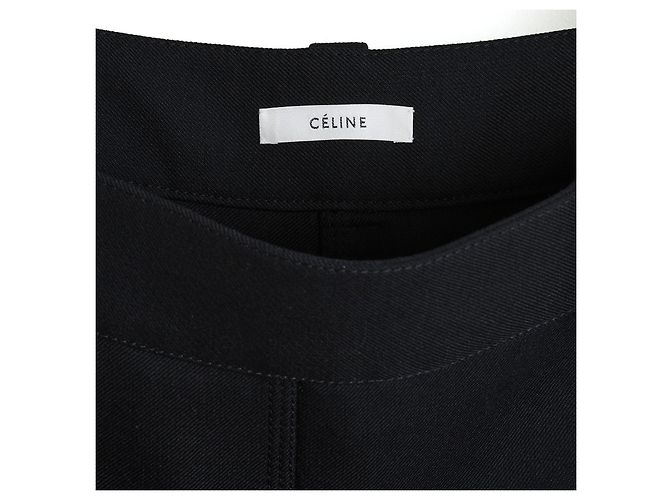Céline Gonna Midi in Lana Nera Phoebe Philo Nero - vista 4