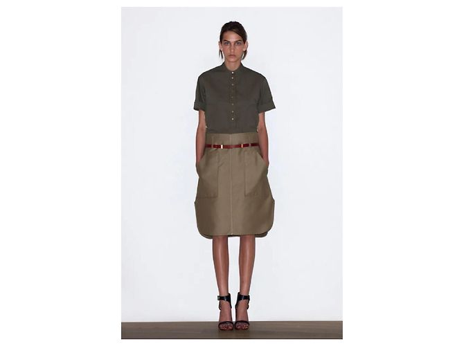 Céline Gonna Midi in Lana Nera Phoebe Philo Nero - vista 5